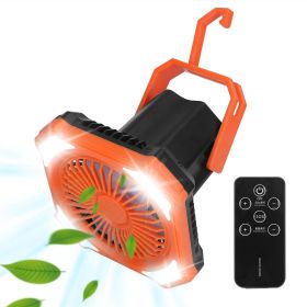 Portable Camping Lantern Fan 10000mAh Battery Powered Hanging Fan USB Rechargeable Tent Fan with 4 Light Modes 3 Wind Modes Emergency Power Bank