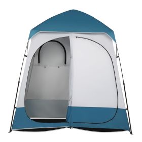 90x90x48" Portable Outdoor Pop UP Camping Shower Tent Enclosure, Shower Shelter, Changing Room, Dressing Tent, 2 Rooms, Instant Tent Blue/White R