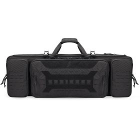 VOTAGOO Double Rifle Case Gun Bag, Safely Long-Barrel Firearm Transportation Cases  Locks, All-Weather Soft Tactical Range Bag Ackpack For Shotgu (Option: Gray-36inches)