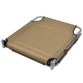 vidaXL Foldable Sunlounger with Head Cushion Adjustable Backrest Taupe (Option: as picture)