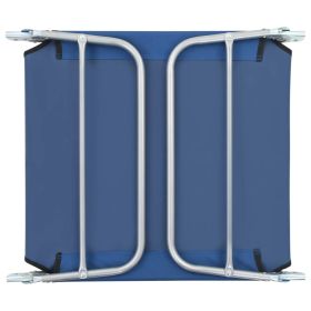 vidaXL Folding Sun Loungers 2 pcs Steel and Fabric Blue (Option: as picture)