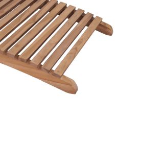 vidaXL Folding Sun Lounger Solid Teak Wood (Option: as picture)